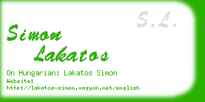 simon lakatos business card
